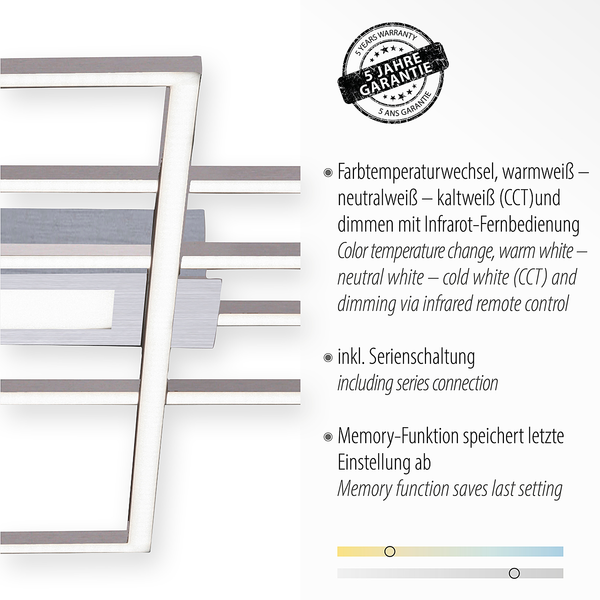 LED-Deckenleuchte Asmin Typ A - Polycarbonat / Aluminium - 1-flammig - Silber