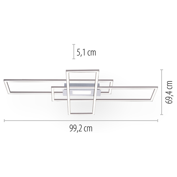 LED-Deckenleuchte Asmin Typ A - Polycarbonat / Aluminium - 1-flammig - Silber