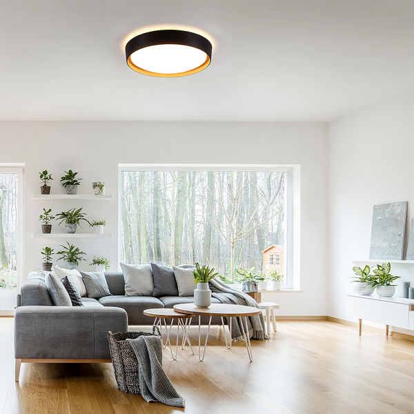 LED-Deckenleuchte Emilia - Polycarbonat - 1-flammig - Schwarz