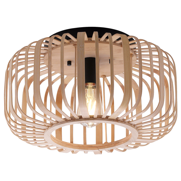 Deckenleuchte Racoon Typ B - Bambus massiv / Eisen - 1-flammig - Durchmesser: 42 cm
