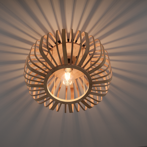 Deckenleuchte Racoon Typ B - Bambus massiv / Eisen - 1-flammig - Durchmesser: 42 cm
