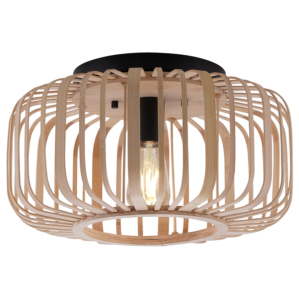 Deckenleuchte Racoon Typ B - Bambus massiv / Eisen - 1-flammig - Durchmesser: 42 cm