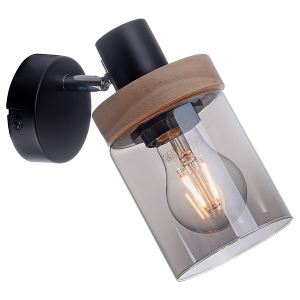 Wandleuchte Pasqual - Rauchglas / Eisen - Flammenanzahl: 1