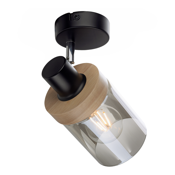 Wandleuchte Pasqual - Rauchglas / Eisen - Flammenanzahl: 1
