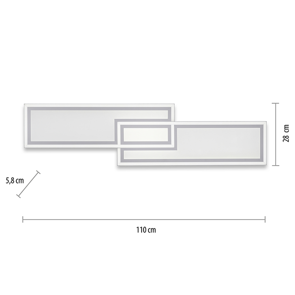 LED-Deckenleuchte Edging Typ A - Polycarbonat / Eisen - 1-flammig