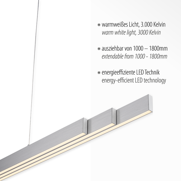 LED-Pendelleuchte Luzi - Kunststoff / Aluminium - 3-flammig - Weiß