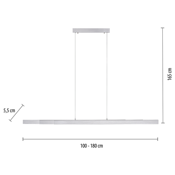 LED-Pendelleuchte Luzi - Kunststoff / Aluminium - 3-flammig - Weiß