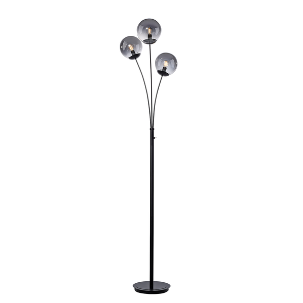 Stehleuchte Big Widow - Rauchglas / Eisen - 3-flammig