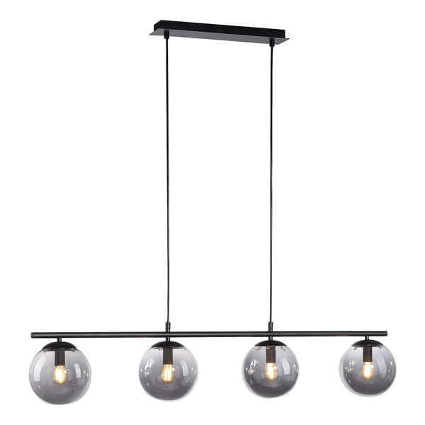 Pendelleuchte Big Widow - Rauchglas / Eisen - 4-flammig