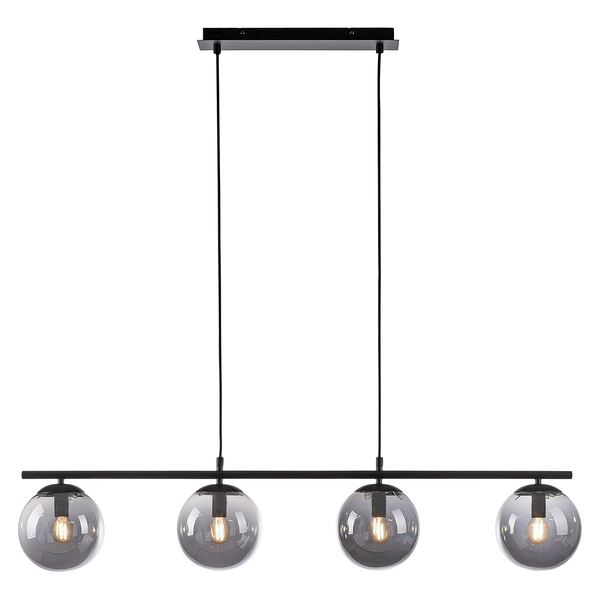 Pendelleuchte Big Widow - Rauchglas / Eisen - 4-flammig