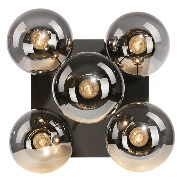 Deckenleuchte Big Widow - Rauchglas / Eisen - 5-flammig