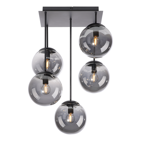 Deckenleuchte Big Widow - Rauchglas / Eisen - 5-flammig