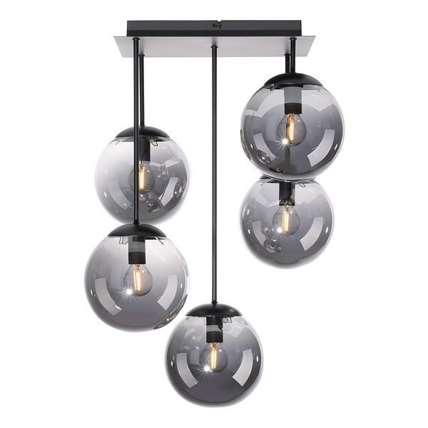 Deckenleuchte Big Widow - Rauchglas / Eisen - 5-flammig