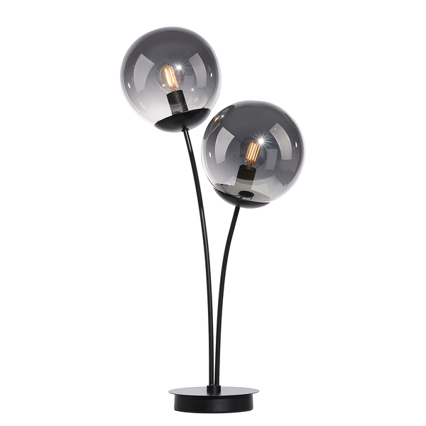 Tischleuchte Big Widow - Rauchglas / Eisen - 2-flammig