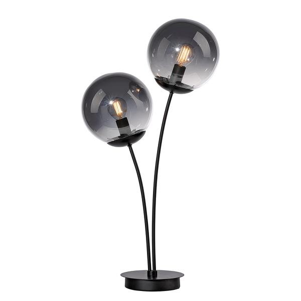 Tischleuchte Big Widow - Rauchglas / Eisen - 2-flammig