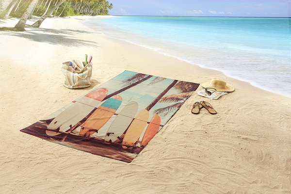Strandtuch Vintage Surf - Polyvelours - 100 x 180 cm