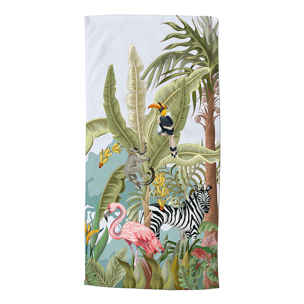 Duschtuch Jungleparty - Polyvelours - 75 x 150 cm