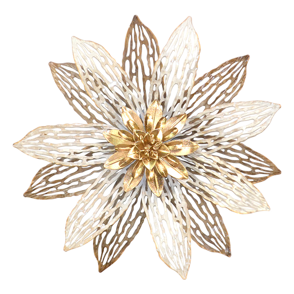 Wanddekoration Taiba - Metall - Creme / Gold