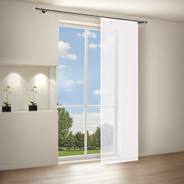 Schiebevorhang Yara - Polyester - Weiß - 60 x 245 cm