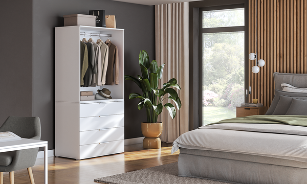 Offenes halbhohes Schrankelement Nikko - Alpinweiß