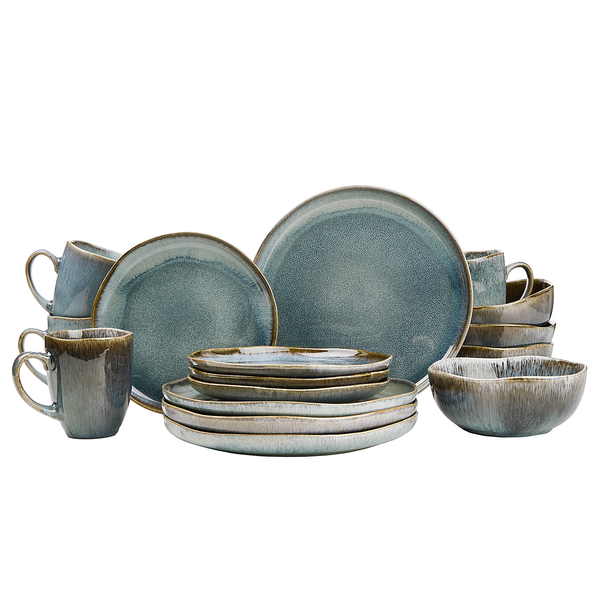 Geschirr-Set HILDA 16-tlg. - Steinzeug - Blau