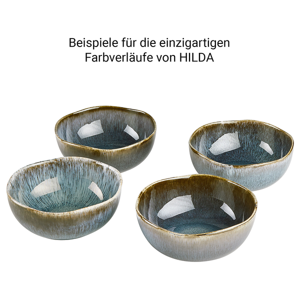 Geschirr-Set HILDA 16-tlg. - Steinzeug - Blau