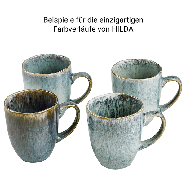 Geschirr-Set HILDA 16-tlg. - Steinzeug - Blau