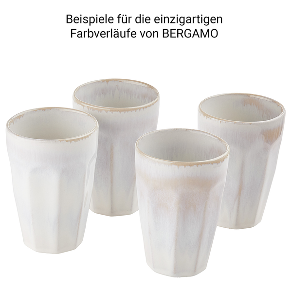 Tasse BERGAMO Latte Macchiato - Steinzeug - Weiß