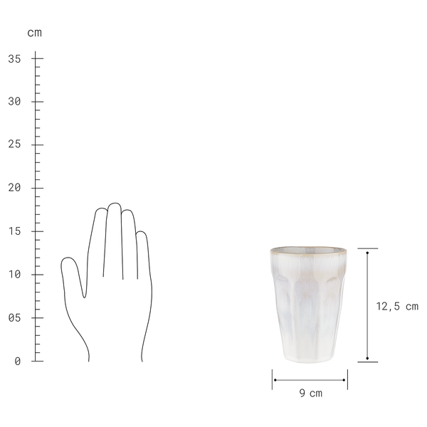 Tasse BERGAMO Latte Macchiato - Steinzeug - Weiß