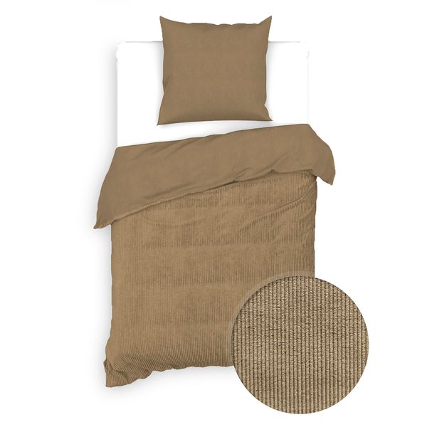 Microfaser-Bettwäsche Velluto a Coste - Baumwolle - Gold - Gold - 220 x 155 cm