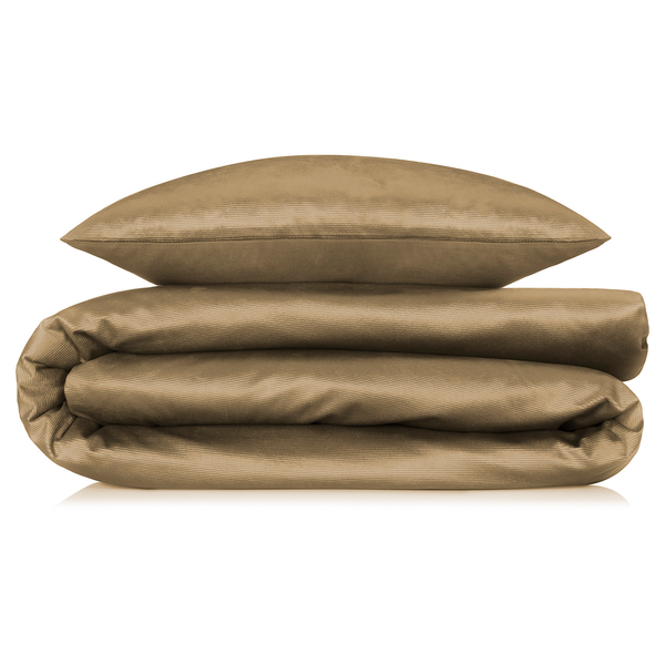 Microfaser-Bettwäsche Velluto a Coste - Baumwolle - Gold - Gold - 220 x 155 cm