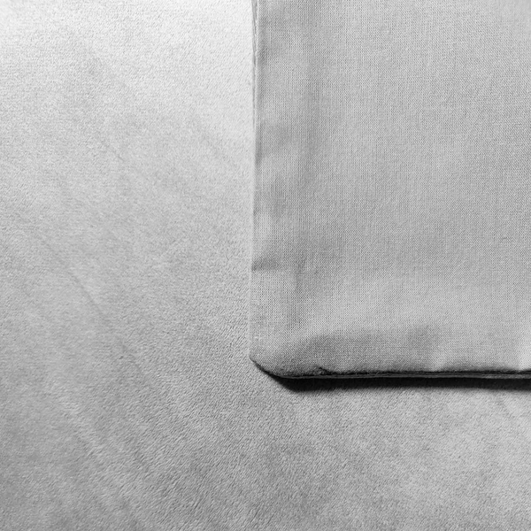 Microfaser-Bettwäsche Velluto - Baumwolle - Hellgrau - Lichtgrau - 220 x 140 cm