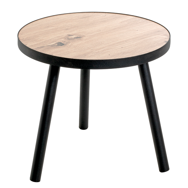 Beistelltisch Baligill - Höhe 37 cm - MDF / Stahl - Wildeiche Dekor