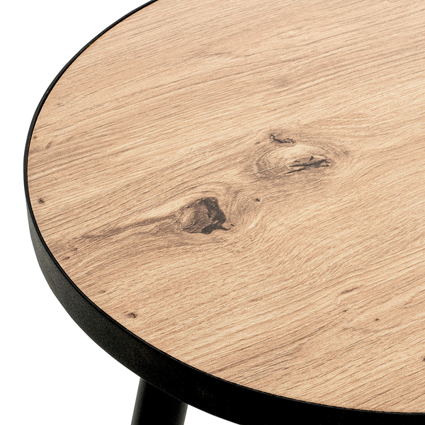 Beistelltisch Baligill - Höhe 37 cm - MDF / Stahl - Wildeiche Dekor