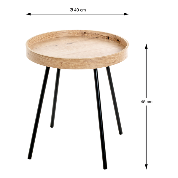 Beistelltisch Kirtomy - MDF / Stahl - Wildeiche Dekor