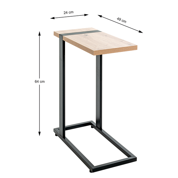 Beistelltisch Strathy Typ B - MDF / Stahl - Wildeiche Dekor - Wildeiche Dekor