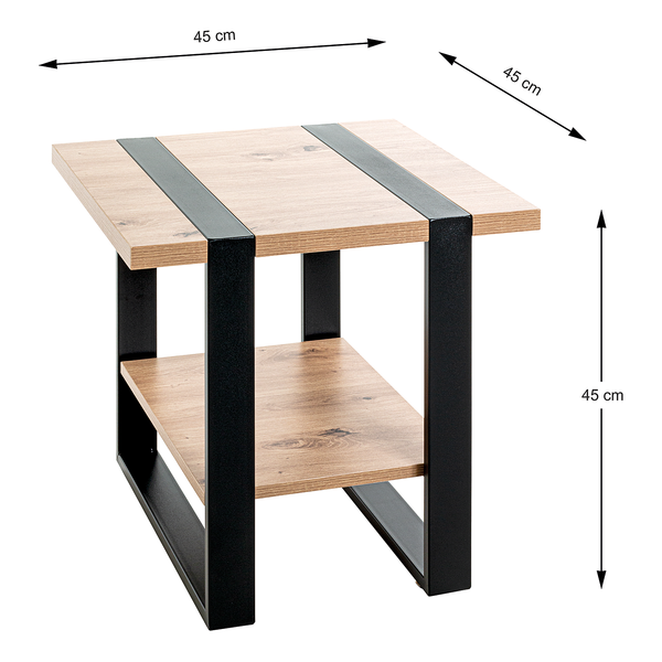 Beistelltisch Strathy Typ A - MDF / Stahl - Wildeiche Dekor - Wildeiche Dekor