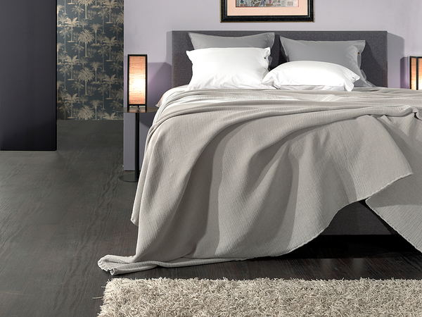 Tagesdecke Ica - Baumwolle - Lichtgrau - 260 x 180 cm