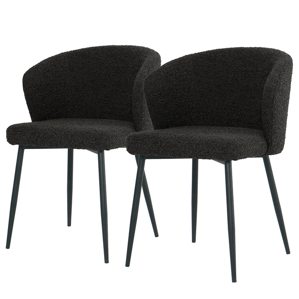 Polsterstuhl MARETH 2er-Set - Schwarz