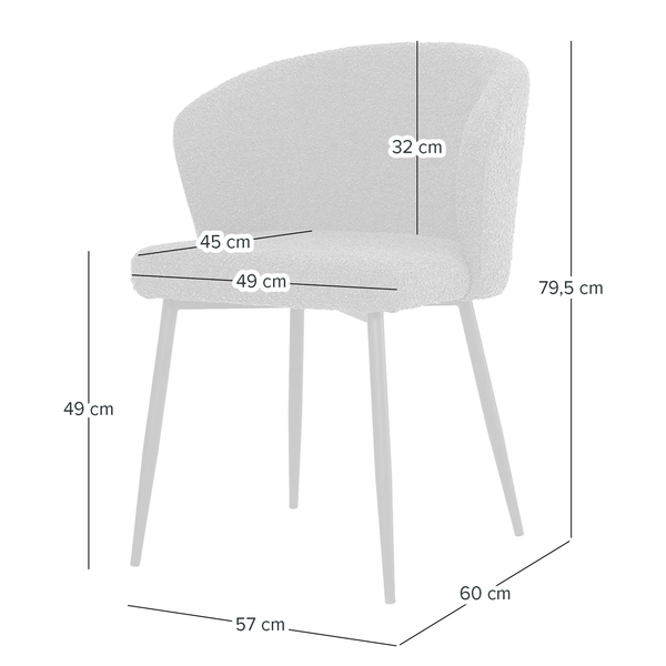 Polsterstuhl MARETH 2er-Set - Schwarz