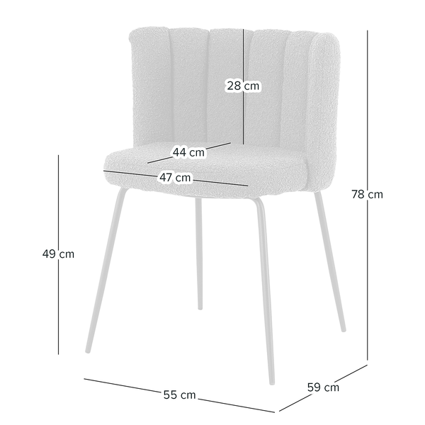 Polsterstuhl AKARIT 2er-Set - Creme