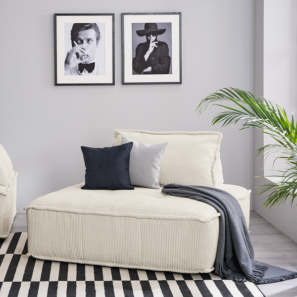 Rückenkissen MONTIEL - Cordstoff Riganton: Weiß