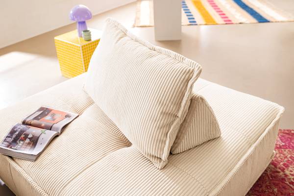 Rückenkissen MONTIEL - Cordstoff Riganton: Weiß