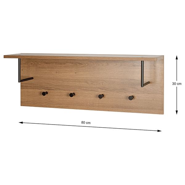 Wandgarderobe Dunnet 80 cm - Eiche Dekor