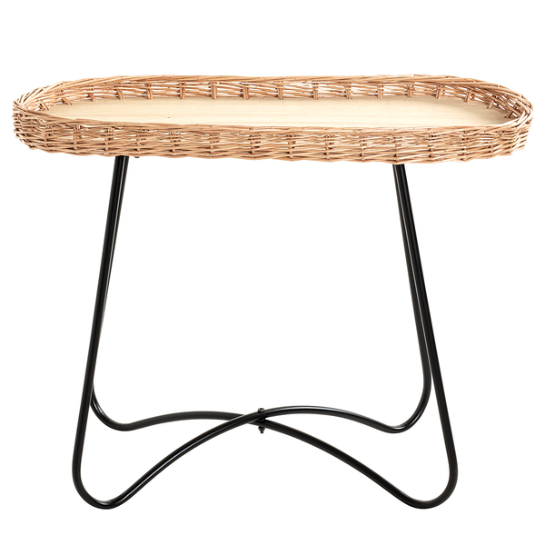 Beistelltisch Nybster Oval - Beige / Schwarz