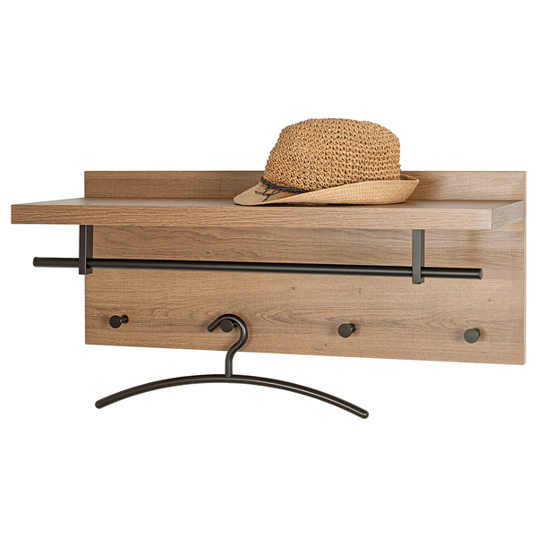 Wandgarderobe Dunnet 75 cm - Eiche Dekor / Schwarz