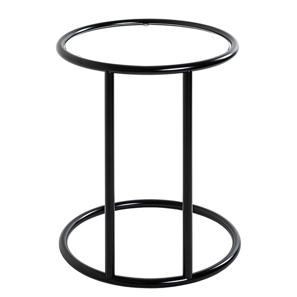 Beistelltisch Stain - Sicherheitsglas / Metall - Schwarz