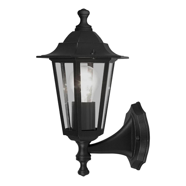 Wandleuchte Laterna Typ B ohne Sensor - Aluminium / Glas  - 1-flammig - Schwarz