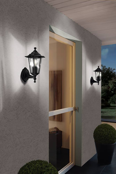 Wandleuchte Laterna Typ B ohne Sensor - Aluminium / Glas  - 1-flammig - Schwarz