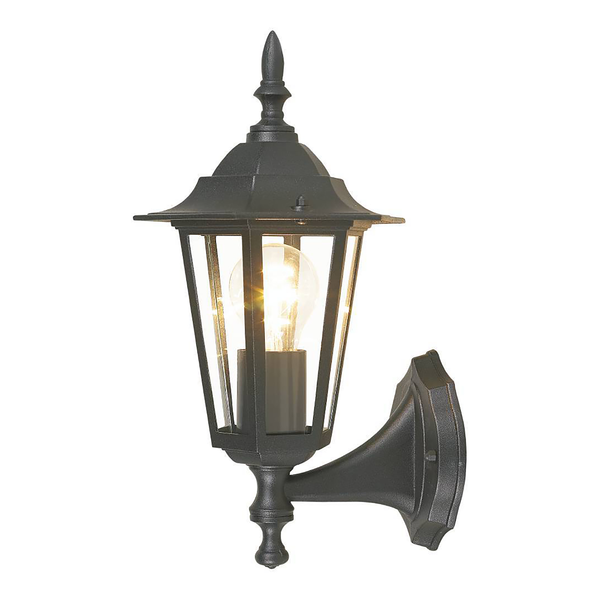 Wandleuchte Laterna Typ B ohne Sensor - Aluminium / Glas  - 1-flammig - Schwarz